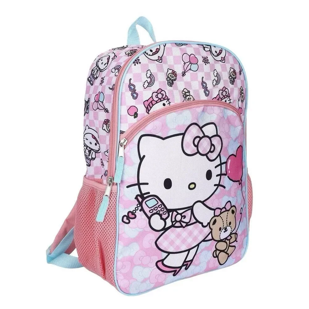 Hello Kitty 16-Inch Kids School Backpack Pink Travel Book Bag New